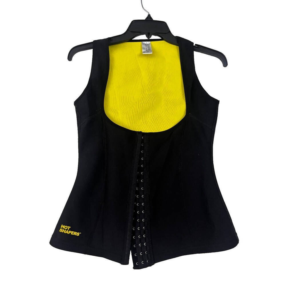 Hot Shapers Cami Hot Waist Cincher Vest Neotex Sauna Trainer Black/Yellow Size M